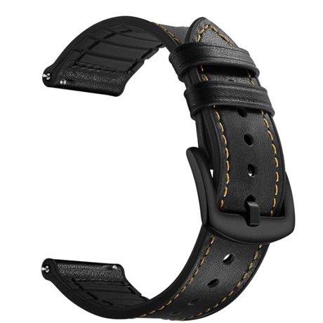 KÍVÜL PUHA BŐR BELÜL SZILIKON ÓRASZÍJ /FEKETE/ / 22MM 1 KÍVÜL PUHA BŐR BELÜL SZILIKON ÓRASZÍJ /FEKETE/ / 22MM