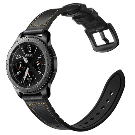 KÍVÜL PUHA BŐR BELÜL SZILIKON ÓRASZÍJ /FEKETE/ / 22MM 3 KÍVÜL PUHA BŐR BELÜL SZILIKON ÓRASZÍJ /FEKETE/ / 22MM - Image 3