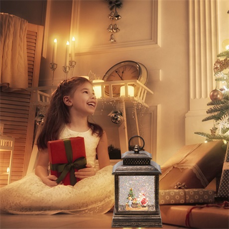 LÁMPÁS VÍZKEVERÉSES CSILLÁMOKKAL MIKULÁSSAL 2 LÁMPÁS VÍZKEVERÉSES CSILLÁMOKKAL MIKULÁSSAL - Image 2