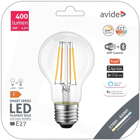 SMART FILAMENT LED GLOBE A60 4.5W CCT WIFI + BLE APP CONTROL 2 SMART FILAMENT LED GLOBE A60 4.5W CCT WIFI + BLE APP CONTROL - Image 2