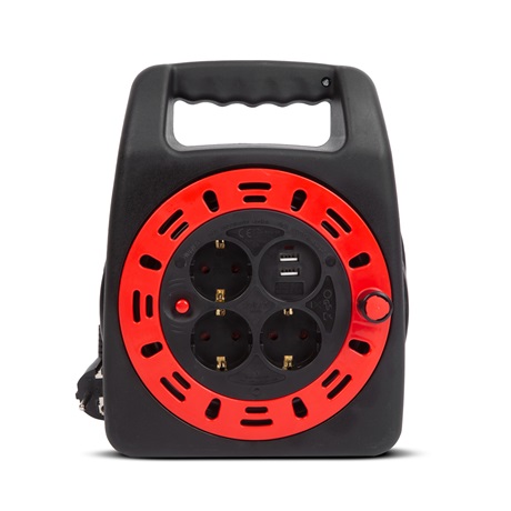 KÁBELDOB MŰA. TARTÓVAL 15 M KÁBELLEL, 2X USB, 3 X 230V, 3X1,5 MM2, IP20 - Image 2