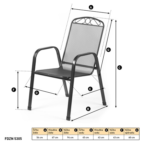 KERTI BÚTOR SZÉK, FÉM 2 KERTI BÚTOR SZÉK, FÉM - Image 2