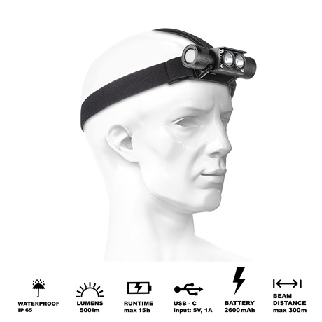 TÖLTHETŐ FEJLÁMPA OUTDOOR 2 TÖLTHETŐ FEJLÁMPA OUTDOOR - Image 2