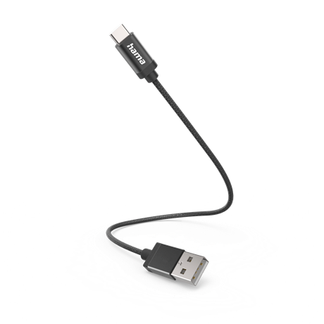 ADATKÁBEL USB TYPE-C,  0,2M, FEKETE