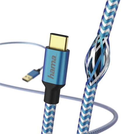 ADATKÁBEL USB TYPE-C "REFLECTIVE" 1,5M, KÉK - Image 2
