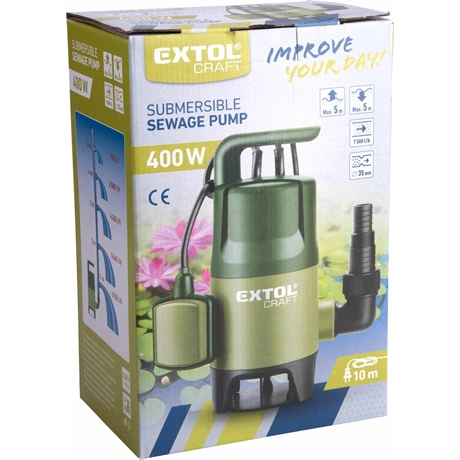 BÚVÁRSZIVATTYÚ, SZENNYVÍZ, 400W, ÚSZÓKAPCSOLÓVAL 5 BÚVÁRSZIVATTYÚ, SZENNYVÍZ, 400W, ÚSZÓKAPCSOLÓVAL - Image 5