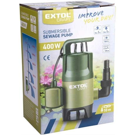 BÚVÁRSZIVATTYÚ, SZENNYVÍZ, 400W, ÚSZÓKAPCSOLÓVAL 10 BÚVÁRSZIVATTYÚ, SZENNYVÍZ, 400W, ÚSZÓKAPCSOLÓVAL - Image 10