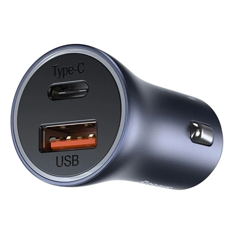 AUTÓS TÖLTŐ USB+TYPE-C ALJZAT 40W, PD GYORSTÖLTŐ 4.0, LED JELZÉS + TYPE-C KÁBEL - Image 3
