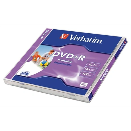 DVD+R LEMEZ, NYOMTATHATÓ, MATT, ID, 4,7GB, 16X, 1 DB, NORMÁL TOK