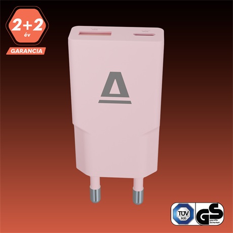 HÁLÓZATI TÖLTŐ, 30W, USB-C, USB-A, PINK 5 HÁLÓZATI TÖLTŐ, 30W, USB-C, USB-A, PINK - Image 5