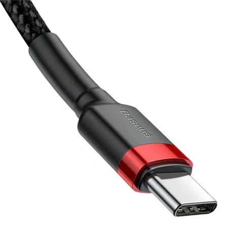 HÁLÓZATI TÖLTŐ USB TYPE-C, 60W GYORSTÖLTŐ ADATKÁBEL, 1M, FEKETE/PIROS - Image 2