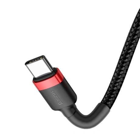 HÁLÓZATI TÖLTŐ USB TYPE-C, 60W GYORSTÖLTŐ ADATKÁBEL, 1M, FEKETE/PIROS - Image 4