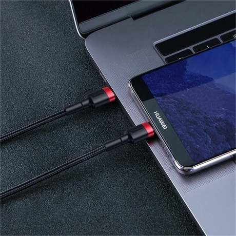 HÁLÓZATI TÖLTŐ USB TYPE-C, 60W GYORSTÖLTŐ ADATKÁBEL, 1M, FEKETE/PIROS - Image 5