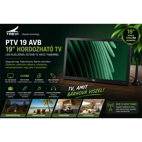 HORDOZHATÓ LED TV 19" 6 HORDOZHATÓ LED TV 19" - 6. kép