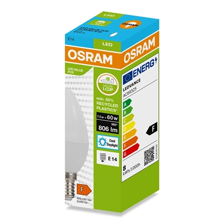 LED FÉNYFORRÁS 7,5W (60W), 6500K, 806LM, E14, HIDEG FEHÉR 4 LED FÉNYFORRÁS 7,5W (60W), 6500K, 806LM, E14, HIDEG FEHÉR - Image 4