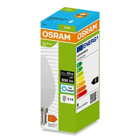 LED FÉNYFORRÁS 7,5W (60W), 6500K, 806LM, E14, HIDEG FEHÉR 3 LED FÉNYFORRÁS 7,5W (60W), 6500K, 806LM, E14, HIDEG FEHÉR - Image 3