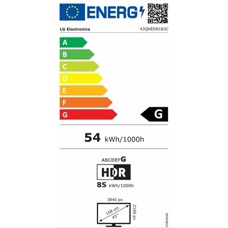 TV 43" 4K UHD QNEDEVO MINI LED  AI SMART TV,2026,WEBOS, HDR10 PRO - 2. kép