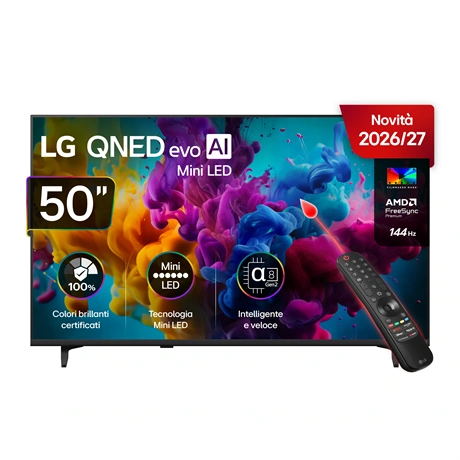 TV 50" 4K UHD QNEDEVO MINI LED AI SMART TV,2026 144 HZ VRR WEBOS 1 TV 50" 4K UHD QNEDEVO MINI LED AI SMART TV,2026 144 HZ VRR WEBOS